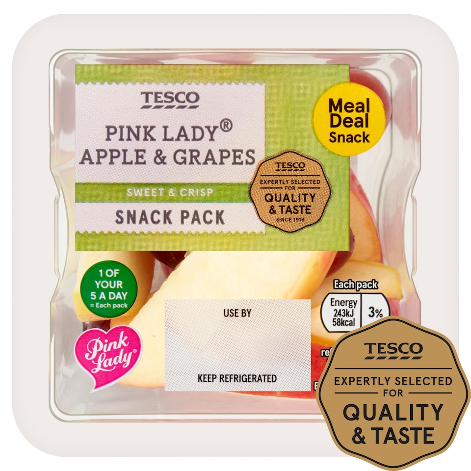 Tesco Pink Lady Apple & Grape Pot 100G