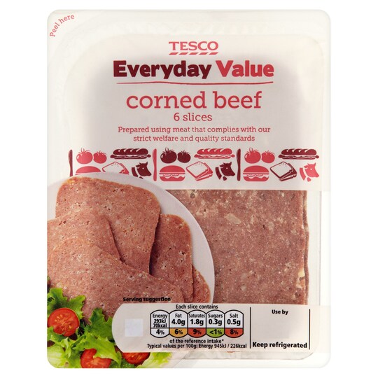 Tesco Every Day Value Corned Beef 185G Tesco Groceries