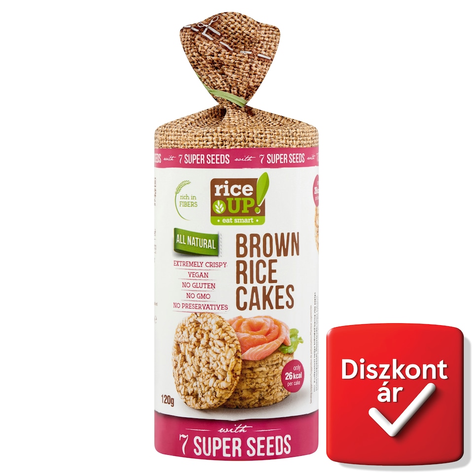 RiceUp! Eat Smart teljes kiőrlésű puffasztott rizs szupermagvakkal 120 g  1. kép