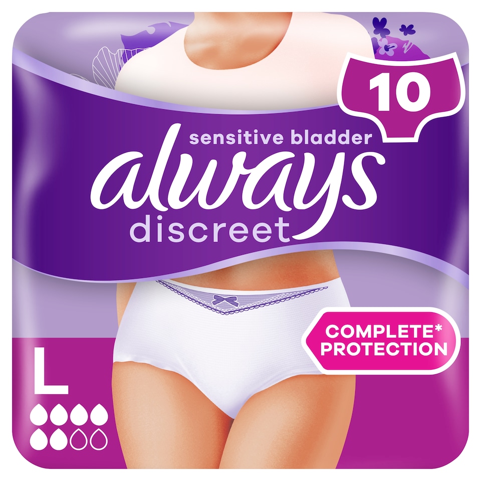 image 1 of Always Discreet Incontinence Pants Normal Large 10 Pack