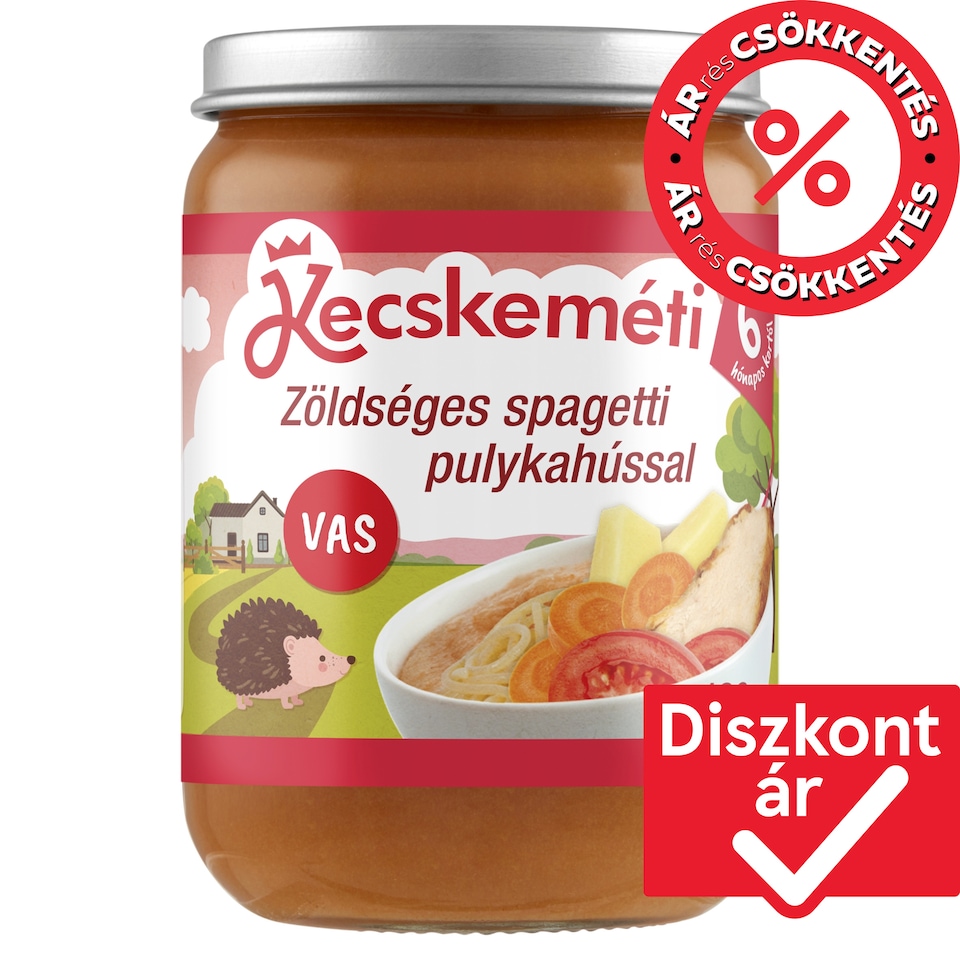 Kecskeméti zöldséges spagetti pulykahússal bébiétel 6 hónapos kortól 190 g