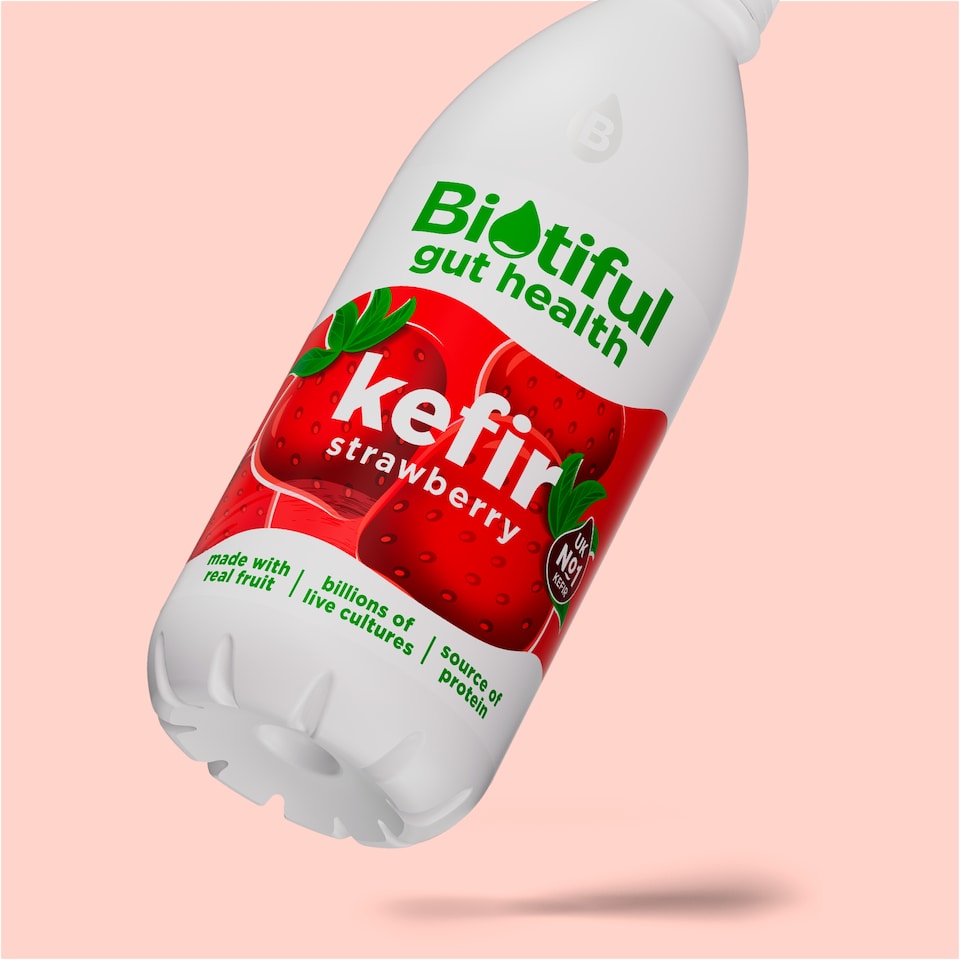 image 1 of Biotiful Gut Health Kefir Milk Drink Strawberry 1 Litre