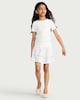 image 1 of F&F Girls Cotton Rich Tiered Skirt in White