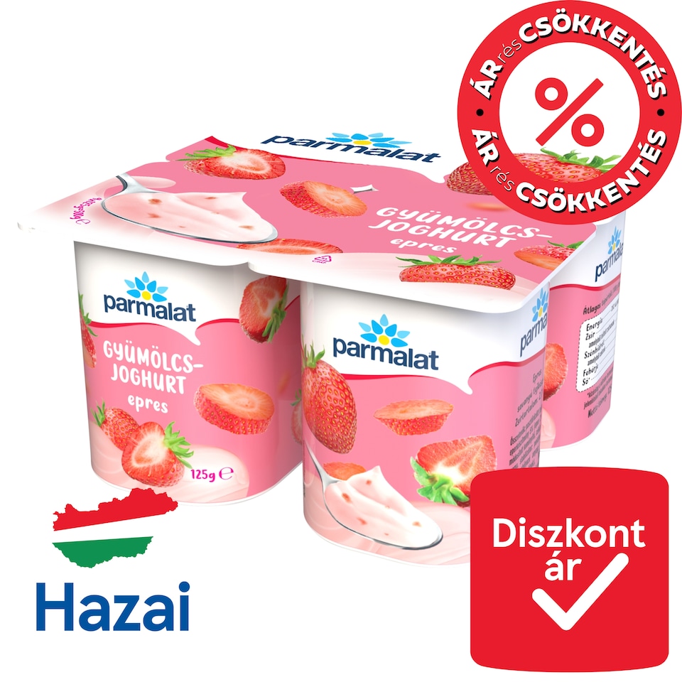 Parmalat Strawberry Fruit Yogurt 4 x 125 g 