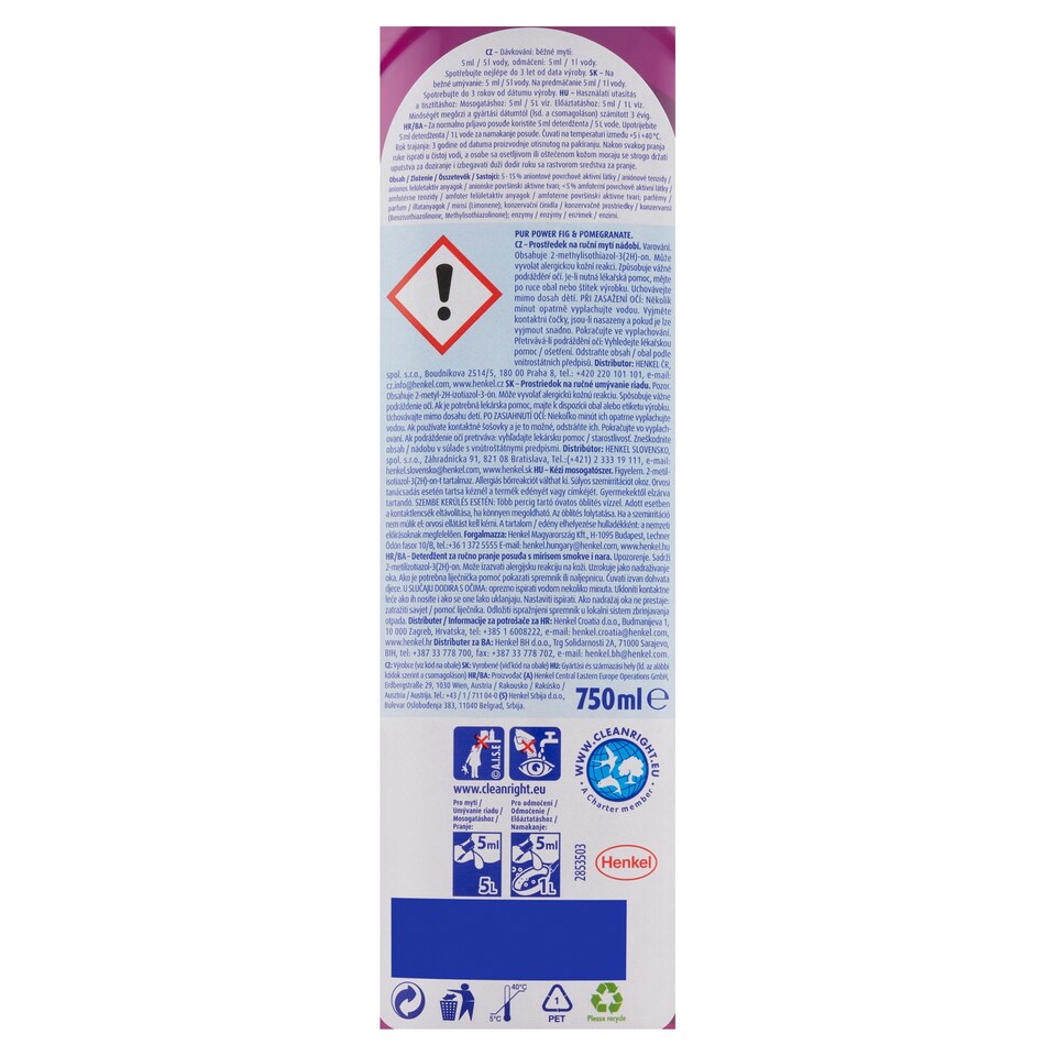 obrázok 1 z Pur Power Fig & Pomegranate Čistiaci prostriedok na ručné umývanie riadu 750 ml
