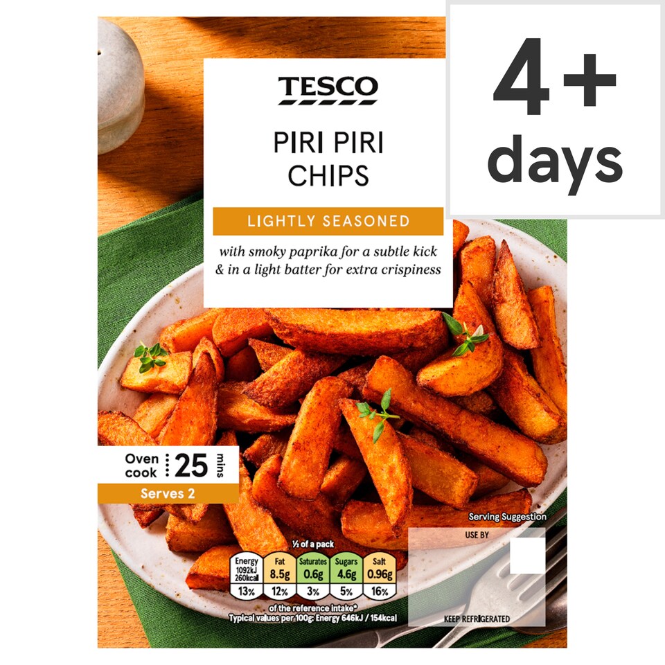 Tesco Skin-on Chips with Piri Piri Seasoning 400g