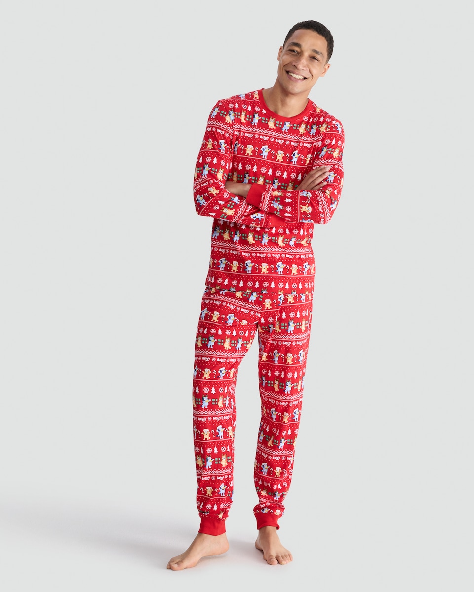 image 1 of Bluey Matching Family Christmas Pyjamas in Multi
