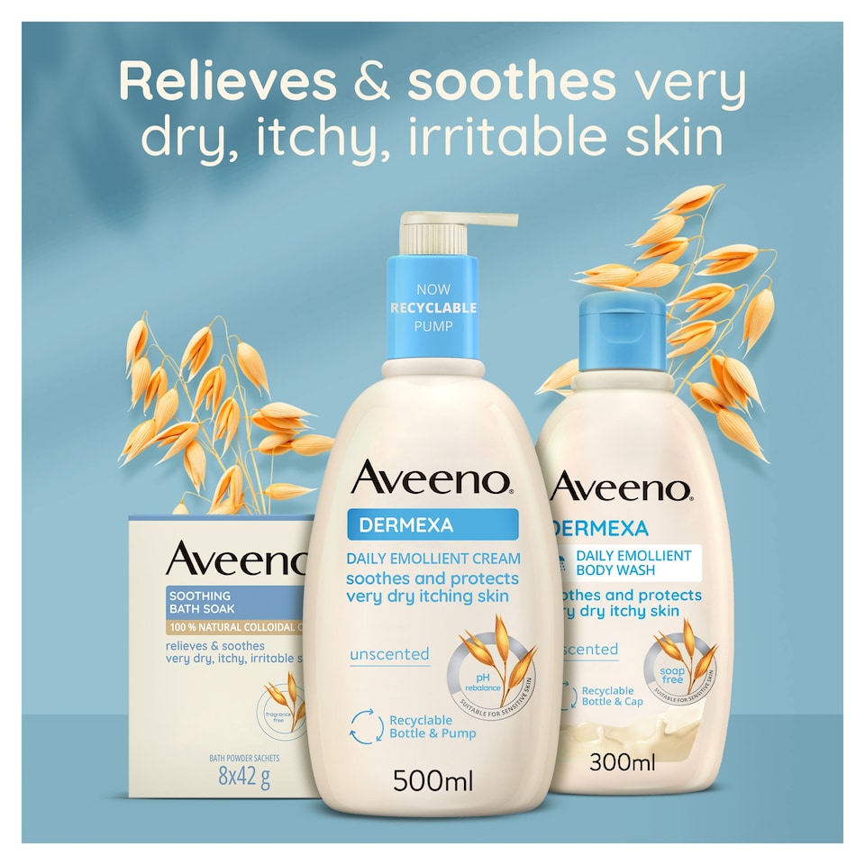 image 1 of Aveeno Dermexa Daily Emollient Cream Body Lotion Moisturiser 500ml
