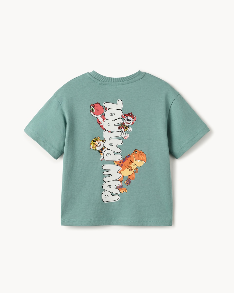 image 1 of Paw Patrol Pure Cotton Dino T-Shirt in Teal