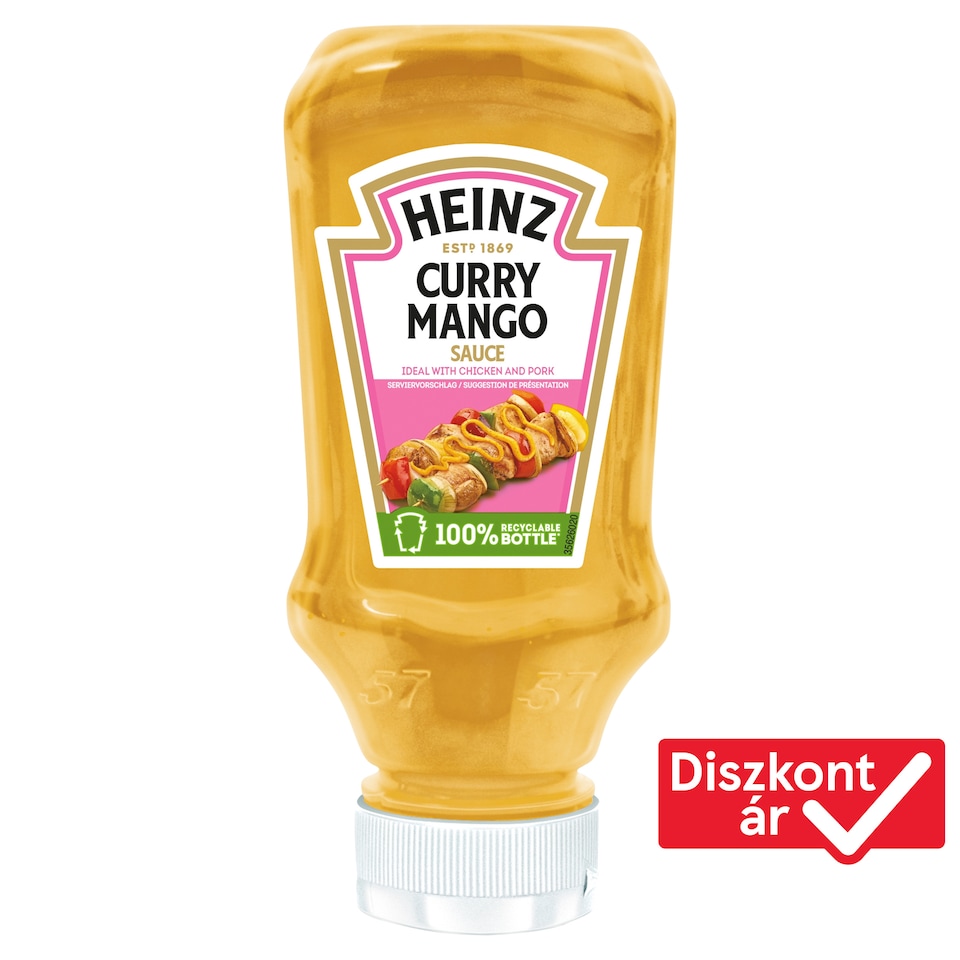 Heinz curry-mangó ízű krémes gyümölcsös jellegű szósz 225 g