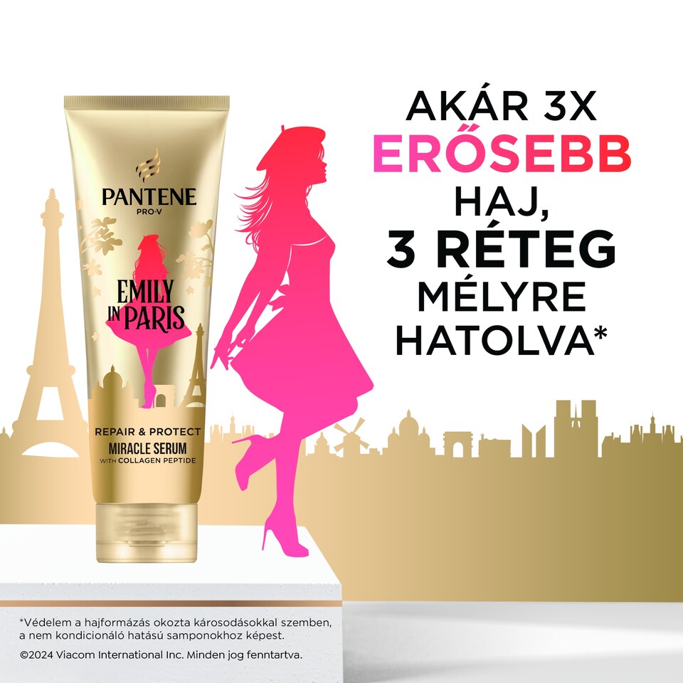 Pantene x Emily in Paris kollekció termékkészlet: szérum, olaj és hajmaszk  1. kép