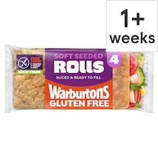 Gluten Free 4 Super Soft Sliced Seeded Rolls