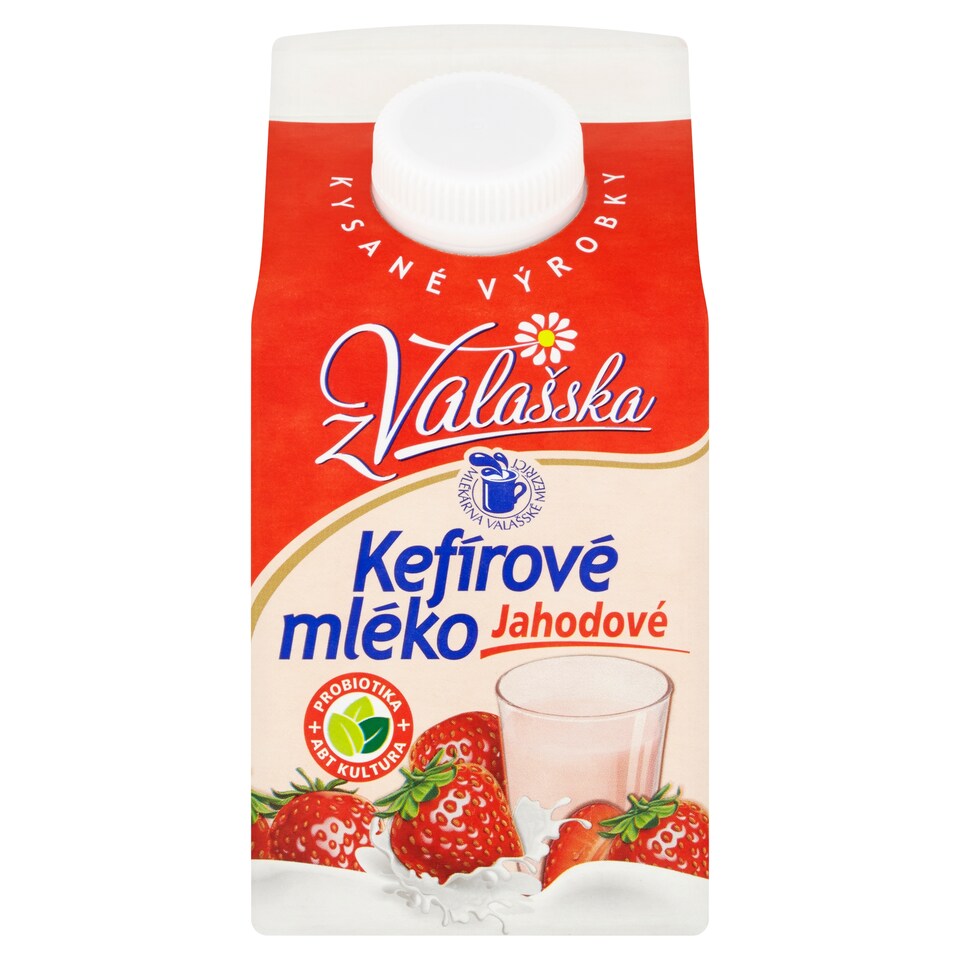 Obrázek 1 pro produkt Mlékárna Valašské Meziříčí Kefírové mléko jahodové 450g