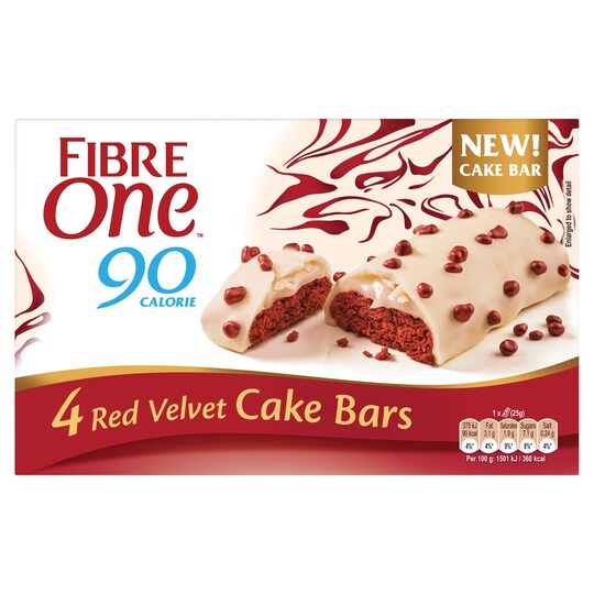 Fibre One Red Velvet Cake Bar 25 G Tesco Groceries