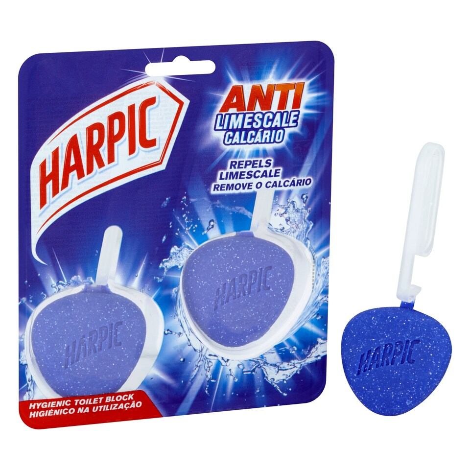 image 1 of Harpic Hygienic Remover Toilet Block Limescale 2X40g