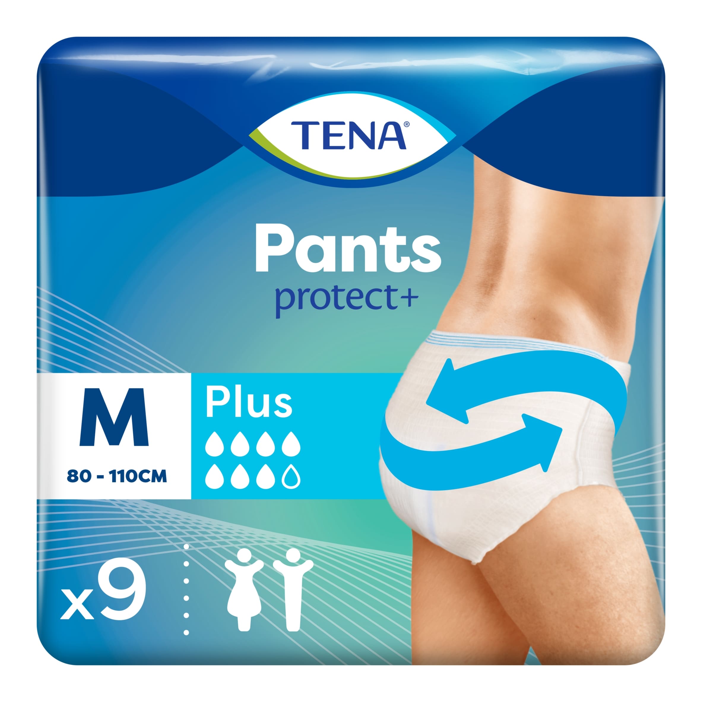 Tena Incontinence Pants Protect+ Plus Size Medium 9 pack