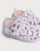 image 3 of F&F Girls Fluffy Leopard Print Strap Fastening Slippers in Lilac