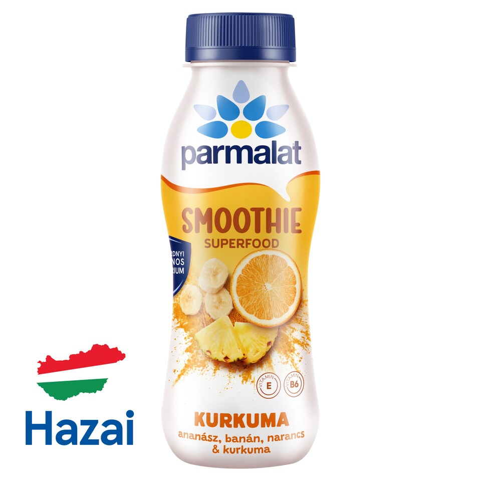 Parmalat Smoothie ananászos, banános, narancsos zsírszegény savanyú tejkészítmény kurkumával 330 g