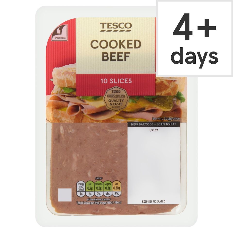 Tesco Cooked Beef Slices 125g
