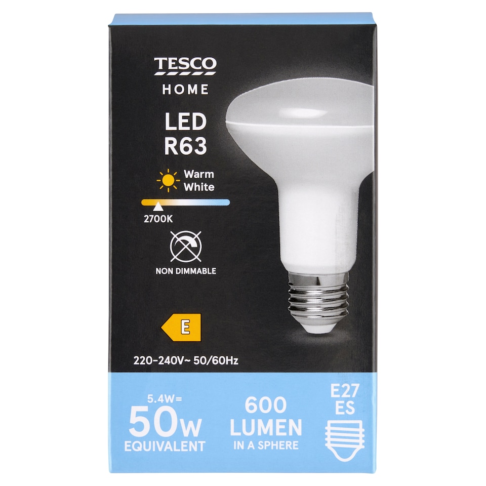 Obrázek 1 pro produkt Tesco Home LED žárovka 5,4W E27 teplé bílé světlo 1 ks