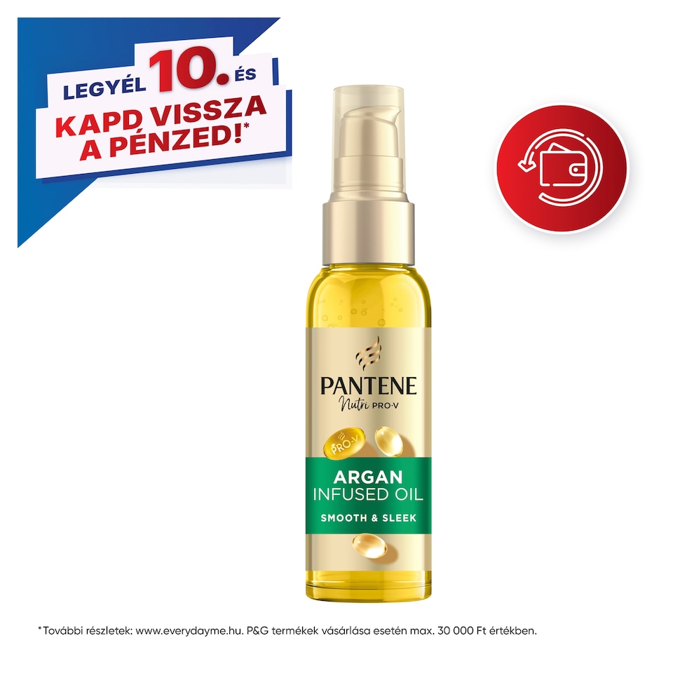 Pantene Pro-V Smooth & Sleek Argan Infused hajápoló olaj 100ml szálkás hajra