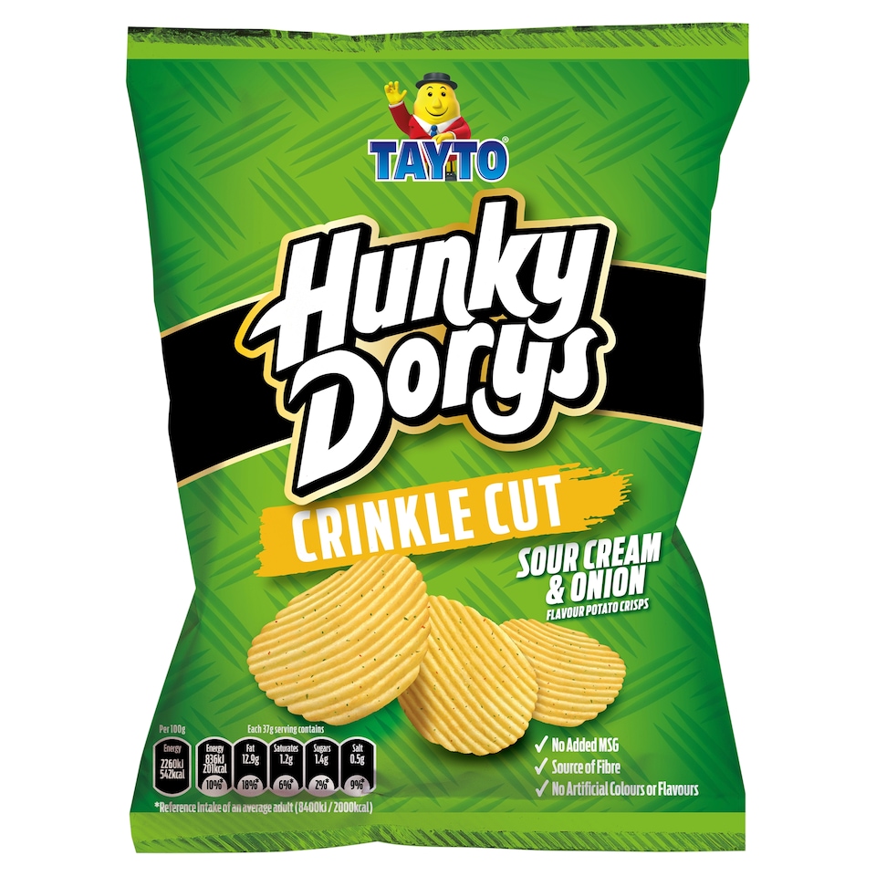 Tayto Hunky Dorys Sour Cream And Onion Potato Crisps 37G