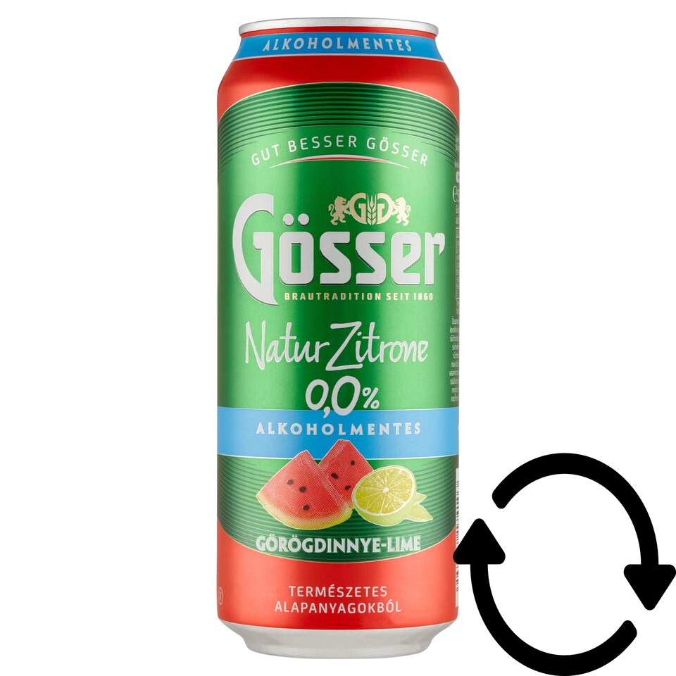 Gösser Natur Zitrone görögdinnye-lime ízű alkoholmentes sörital 0,0% 500 ml