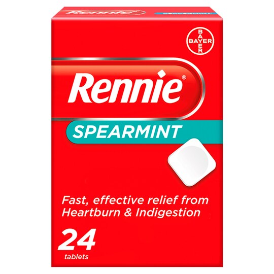 Rennie Spearmint Indigestion Tablet 24S Tesco Groceries