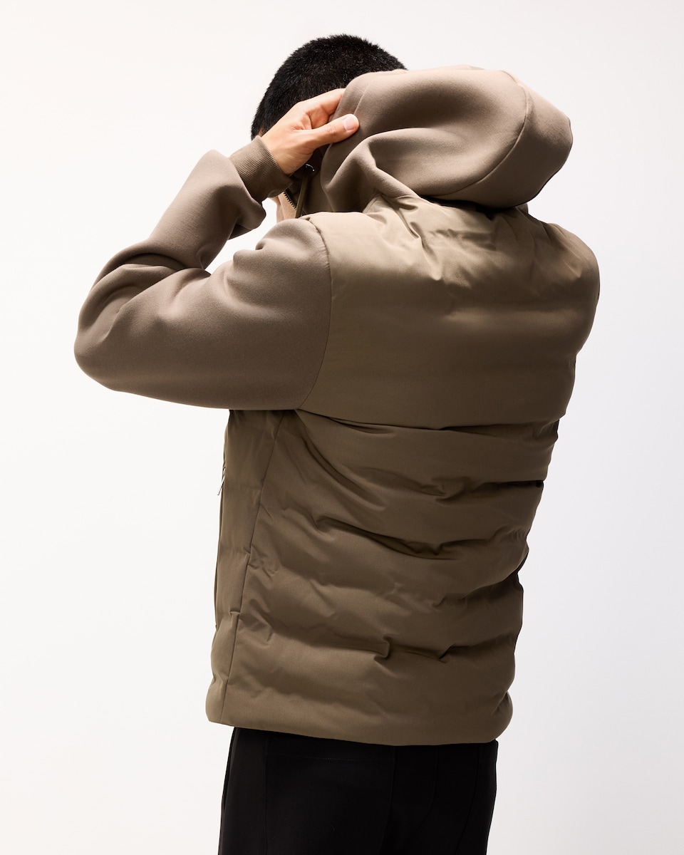 image 1 of F&F Zip Up Puffer Jacket in Brown