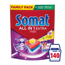 Somat All in 1 Extra Lemon & Lime Dishwasher Detergent 140 pcs 2100g