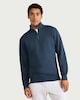 image 2 of F&F Active EVERYHOUR Cotton Rich Half Zip Sweatshirt in Blue