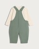 image 2 of F&F Baby 2-Piece Denim Dungarees and Long Sleeved Bodysuit Set in Green