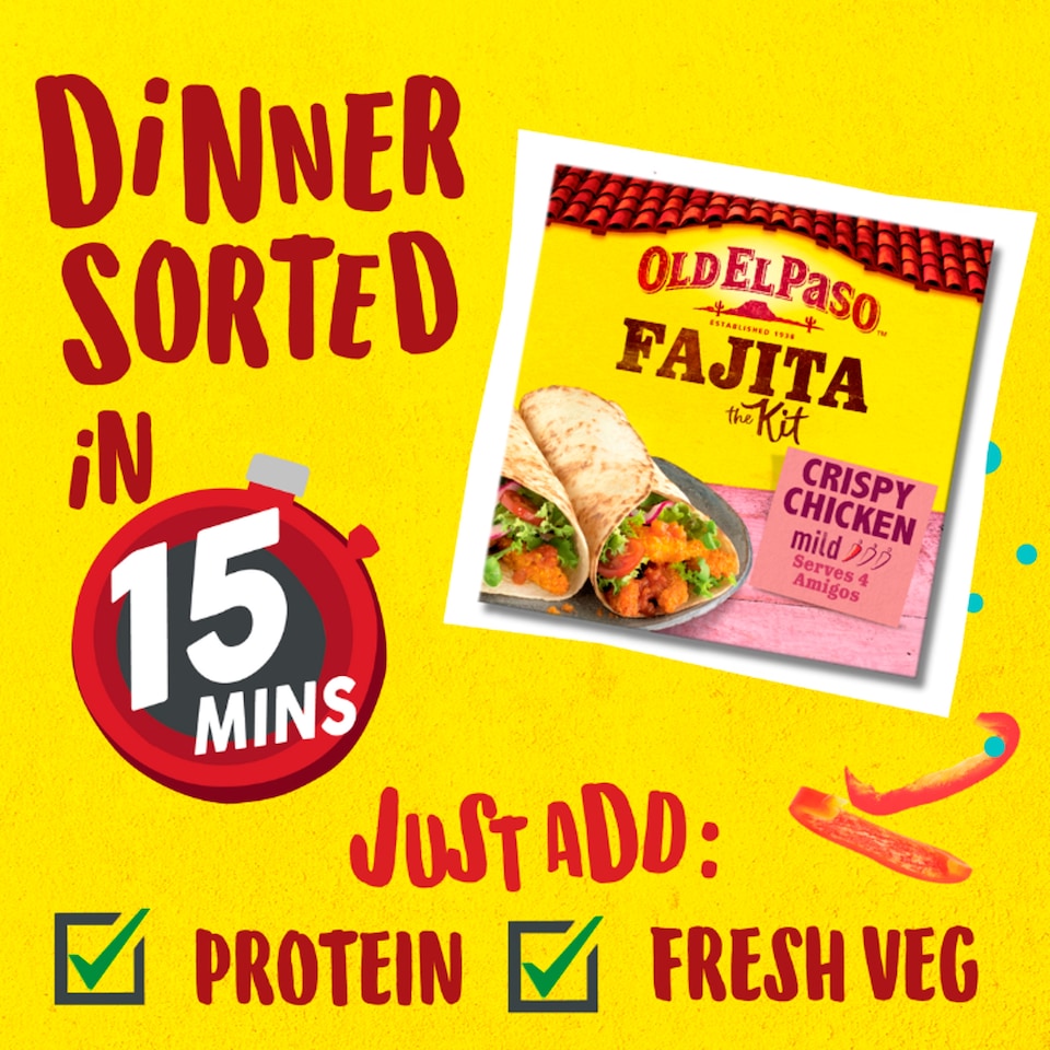 image 1 of Old El Paso Crispy Chicken Fajita Kit 555G