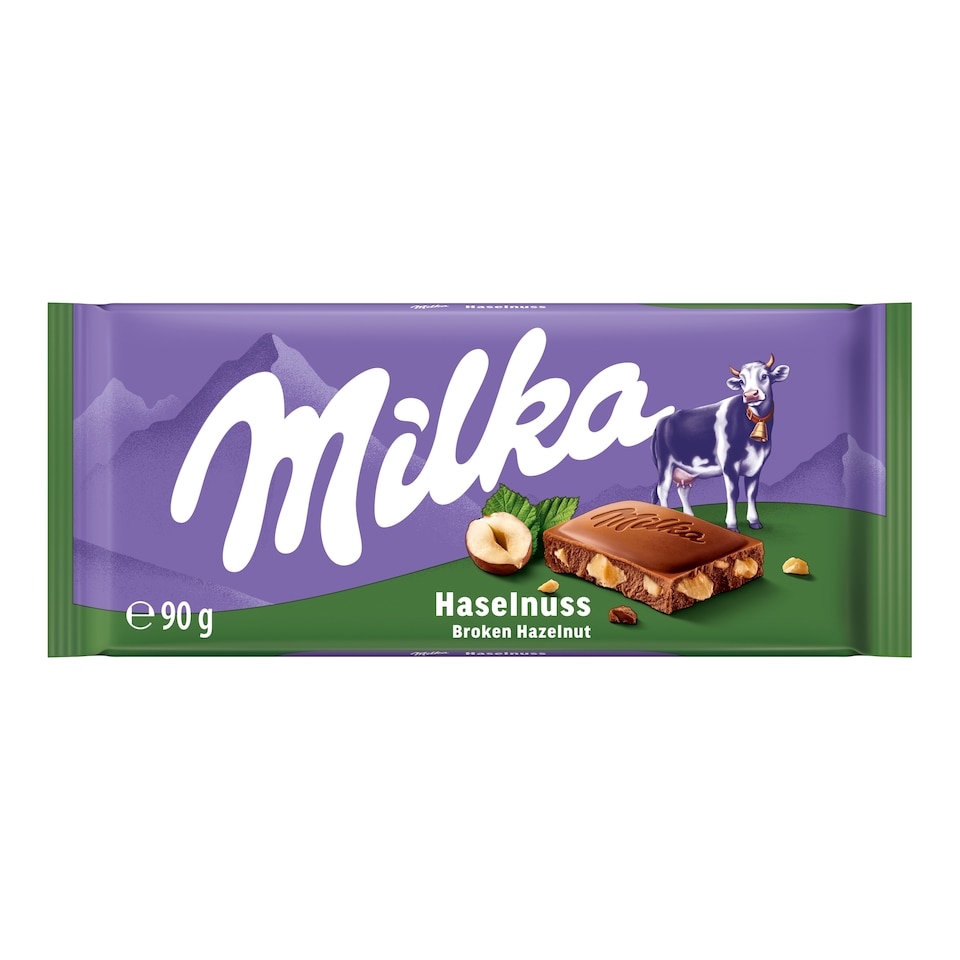 Milka Hazelnut mliečna čokoláda z alpského mlieka s drvenými jadrami lieskových orechov 90 g