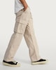 image 1 of F&F Pure Cotton Straight Leg Cargo Trousers in Stone