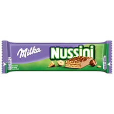 Milka Nussini ostya mogyorós töltelékkel, mogyoródarabokkal és tejcsokoládéval bevonva 31,5 g
