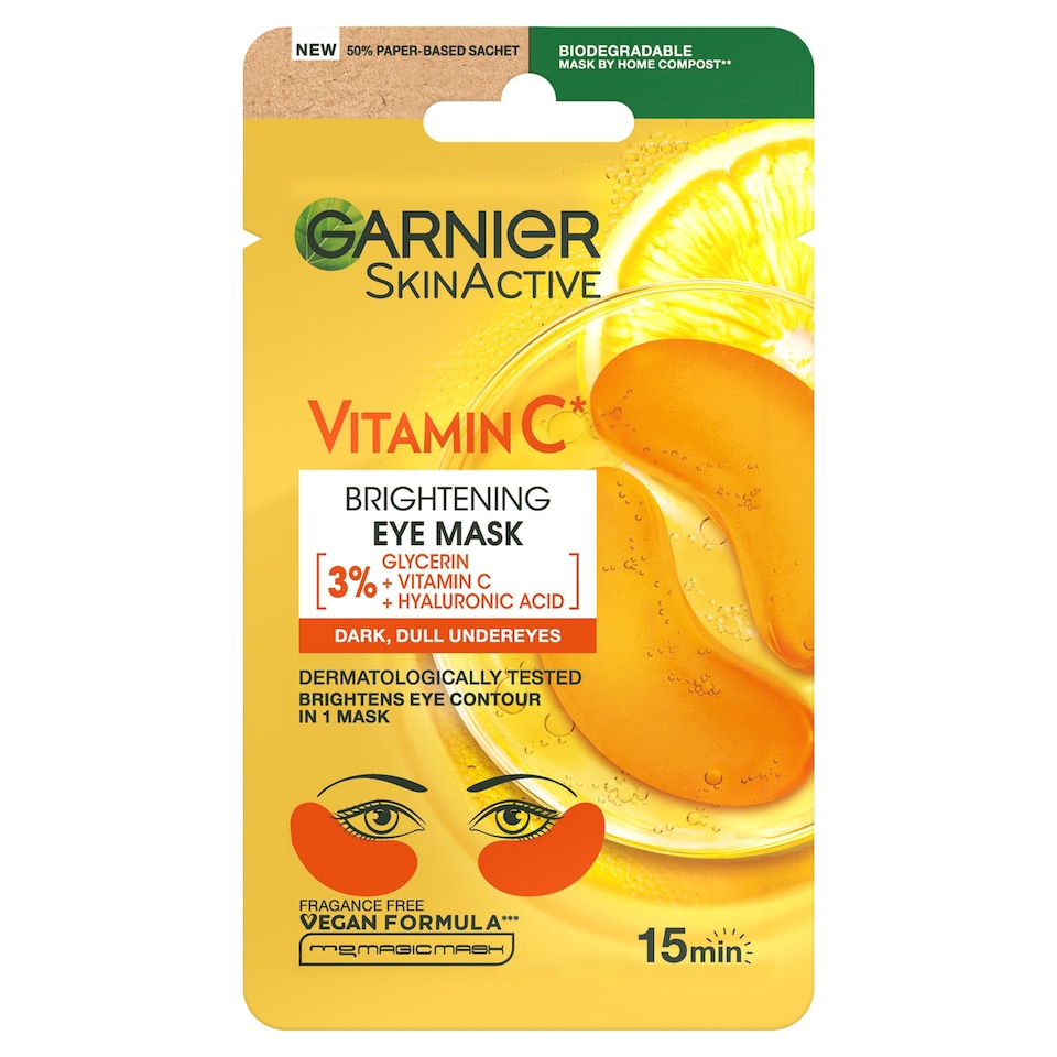 image 1 of Garnier SkinActive Brightening Eye Mask with Vitamin C 5g
