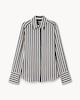 image 5 of F&F Striped Tie Waist Shirt in Multi Blue