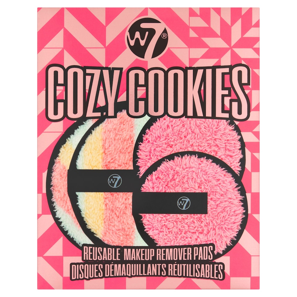 W7 Cozy Cookies 4-piece Reusable Makeup Remover Pads gift set