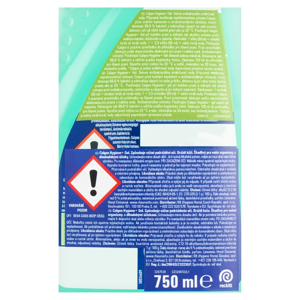 image 1 of Calgon Hygiene+ Gel 15 praní 750 ml