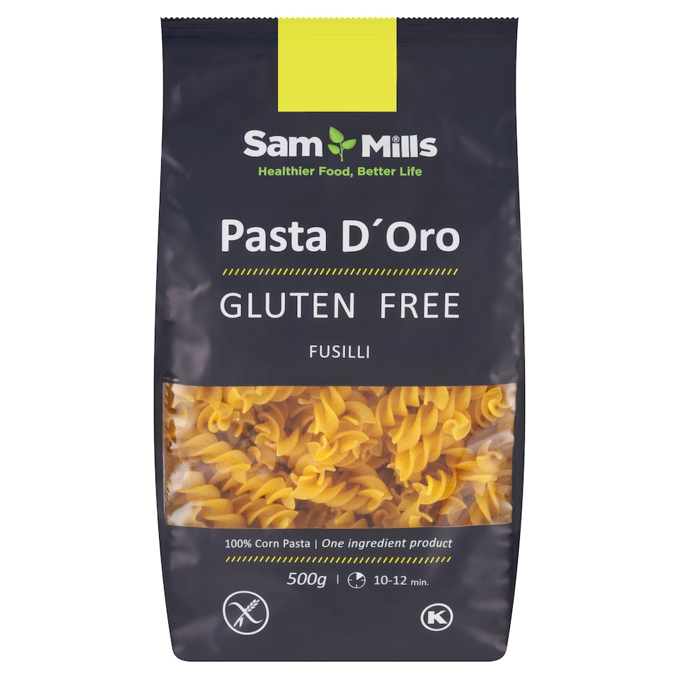 obrázok 1 z Sam Mills Pasta D'Oro Fusilli 100% kukuričné cestoviny sušené bez gluténu 500 g