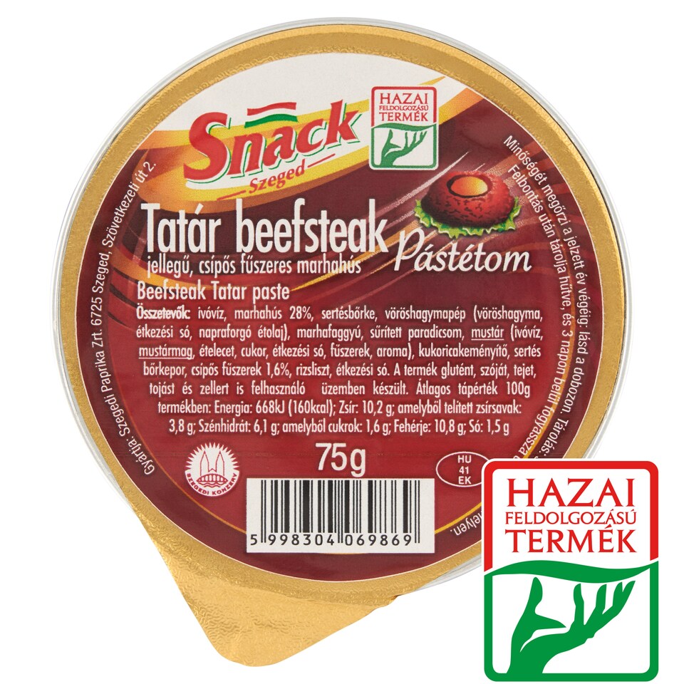 Snack Szeged tatár beefsteak pástétom 75 g