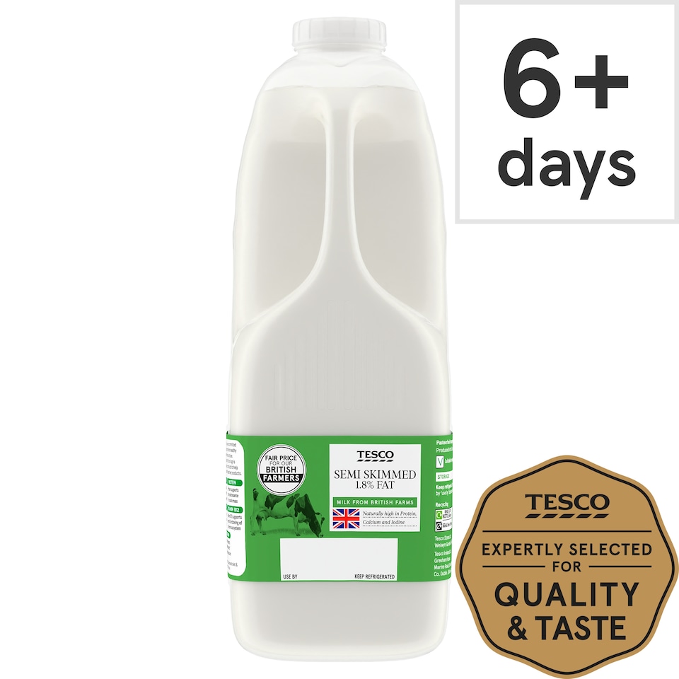 Tesco British Semi Skimmed Milk 2.272L, 4 Pints