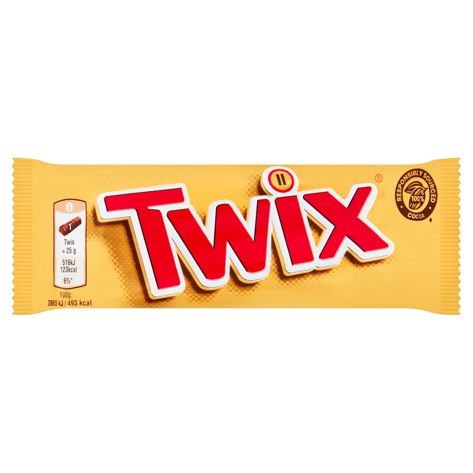 image 1 of Twix Biscuit with Caramel Dipped in Milk Chocolate 2 x 25g (50g)