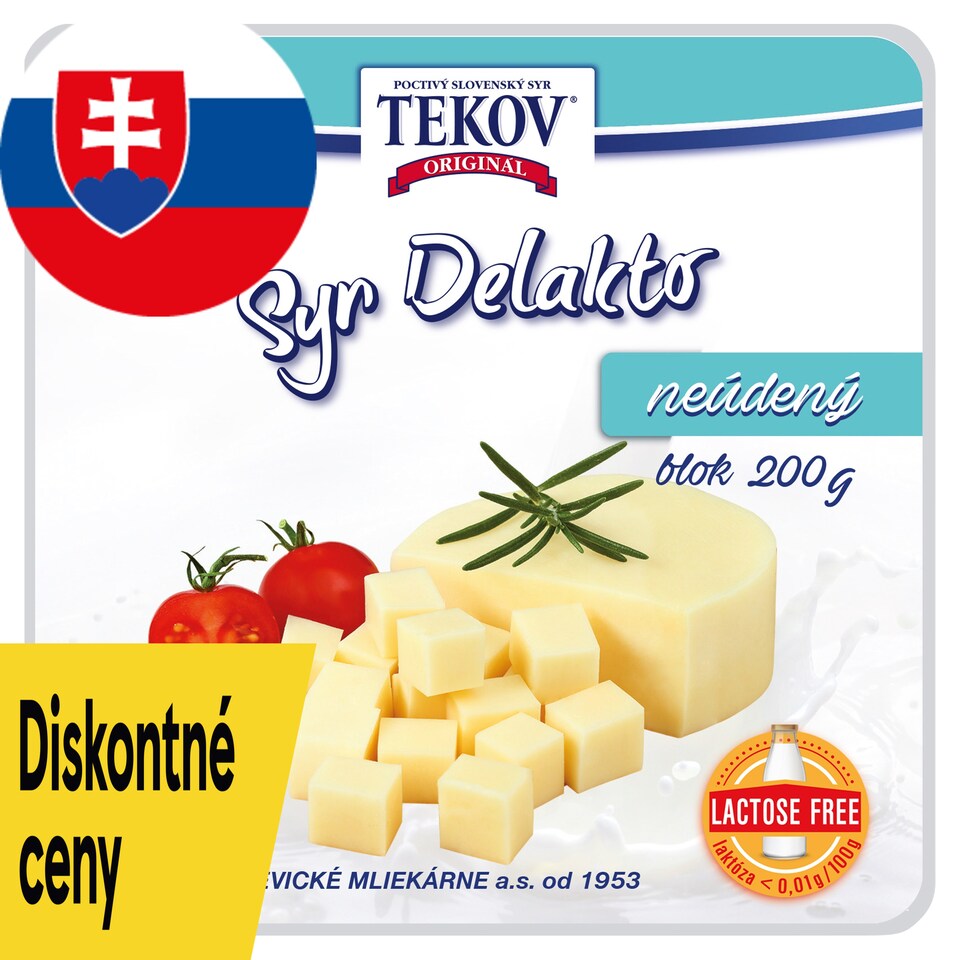 TEKOV SYR DELAKTO NEÚDENÝ blok 200 g