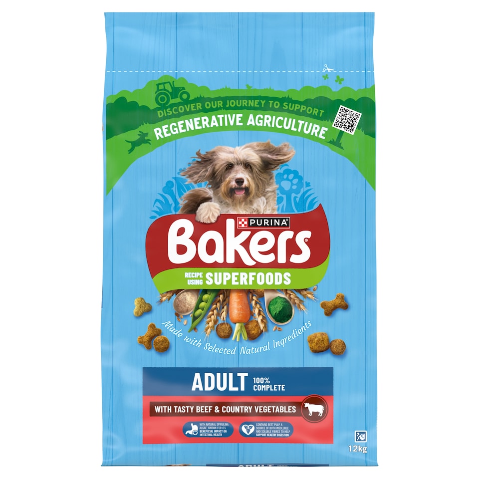 image 1 of Bakers Adult Dry Dog Food Beef and Veg 12kg