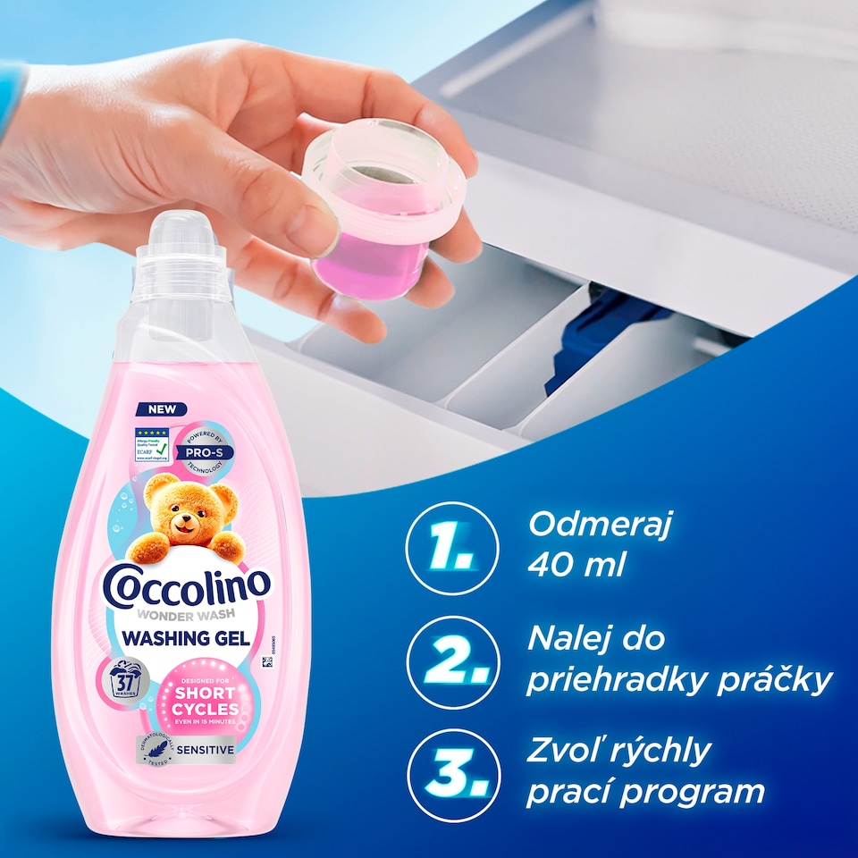obrázok 1 z Coccolino Wonder Wash prací gel Sensitive 1,48L 37w