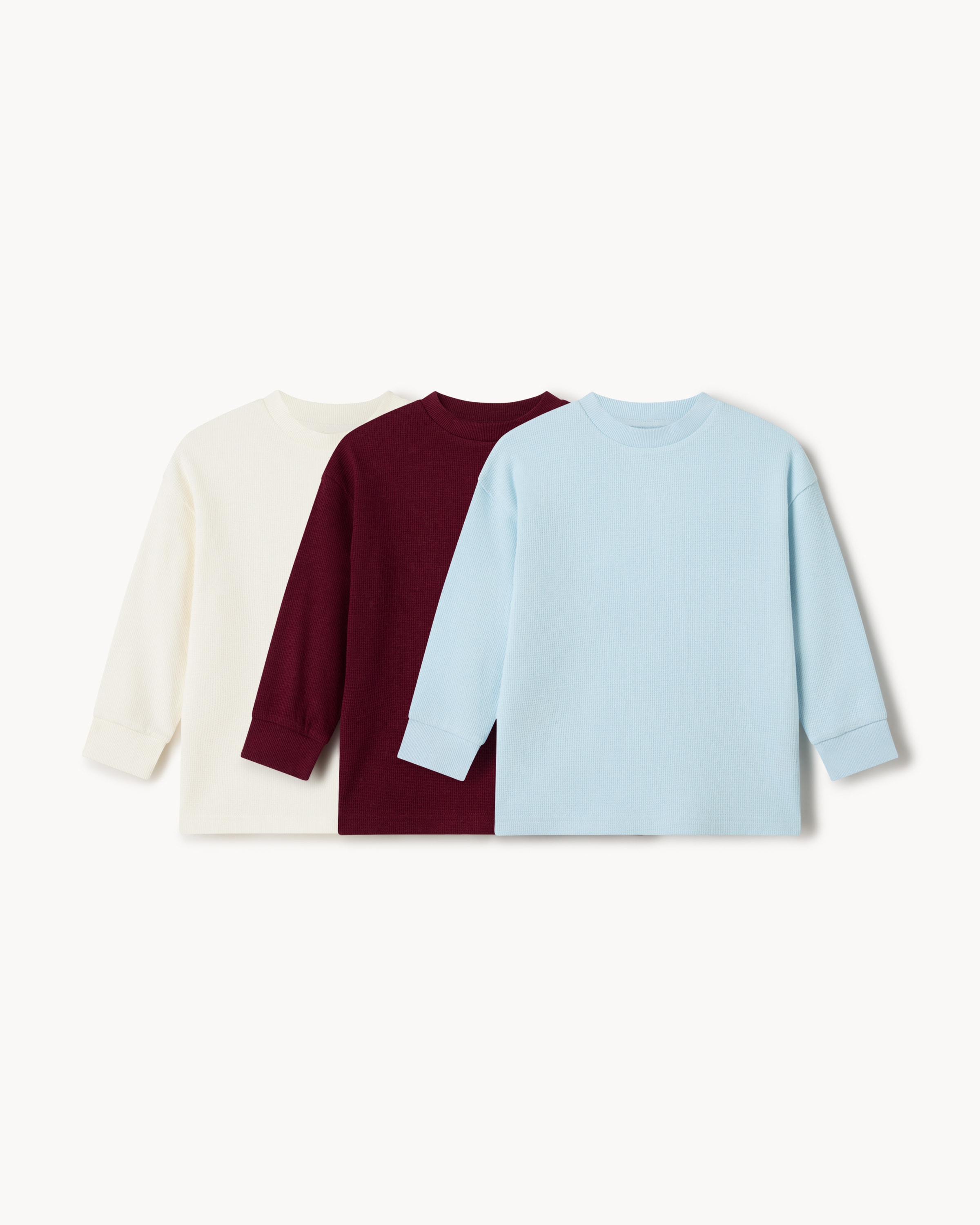 F&F Boys 3-Pack Pure Cotton Long Sleeved Tops in Blue