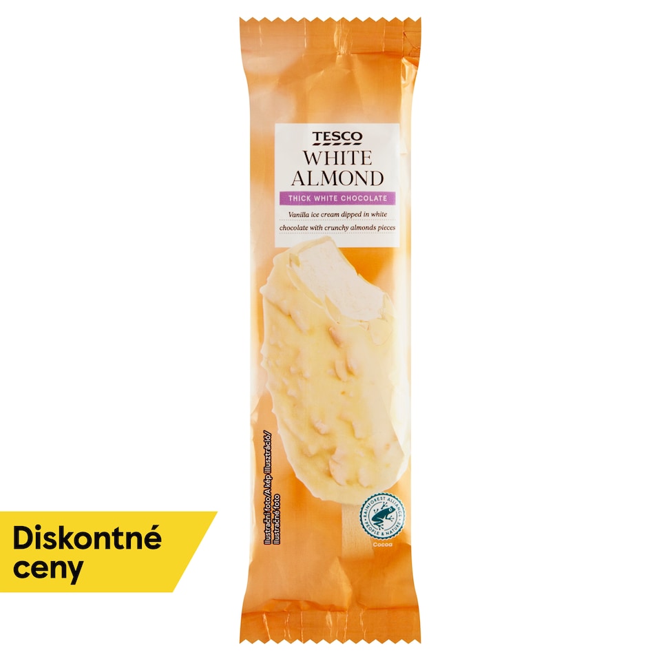Tesco White Almond Ice Cream Thick White Chocolate 84 g