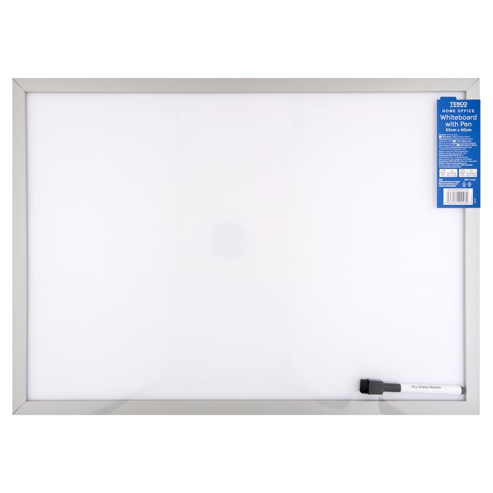Tesco Home Office Bílá tabule s fixou 55 cm x 40 cm